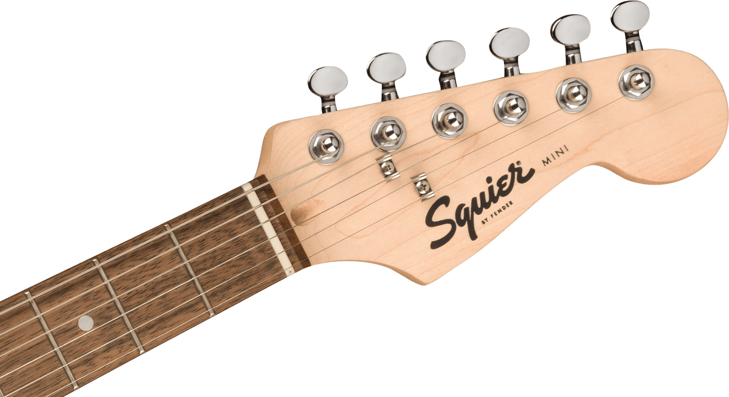 Squier Mini Stratocaster Laurel Fingerboard, White Pickguard, Shell Pink