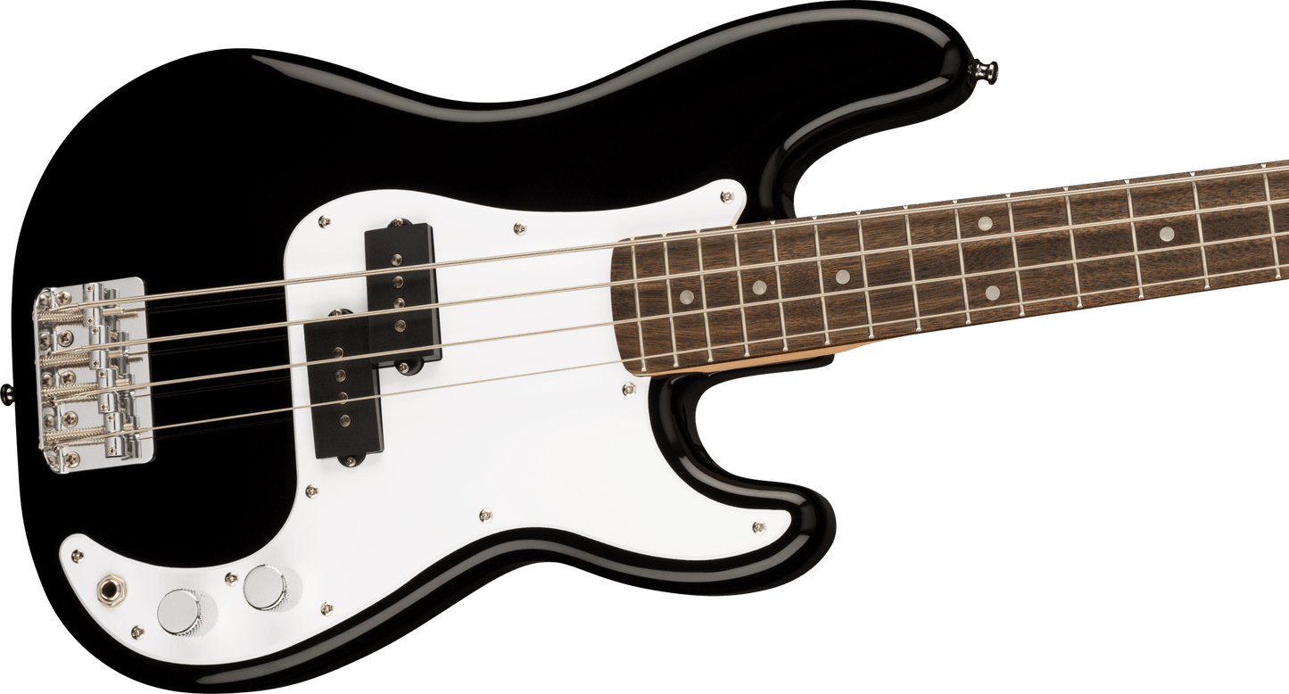 Squier Mini Precision Bass®, Laurel Fingerboard, White Pickguard, Black