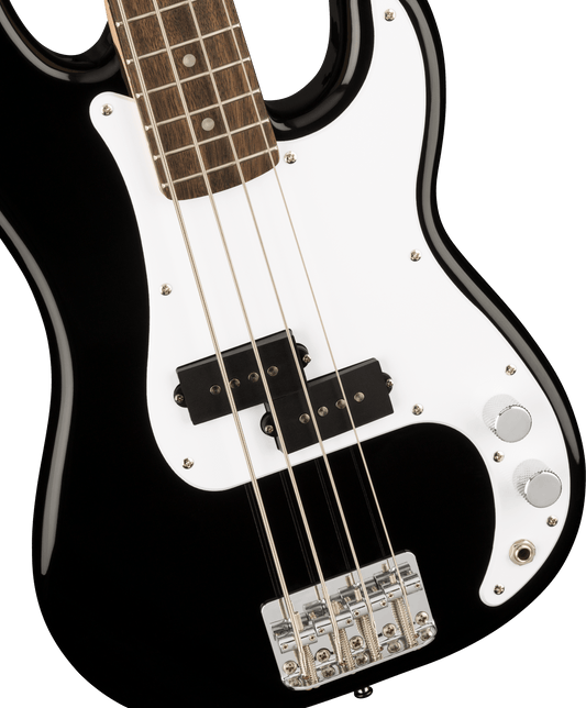 Squier Mini Precision Bass®, Laurel Fingerboard, White Pickguard, Black