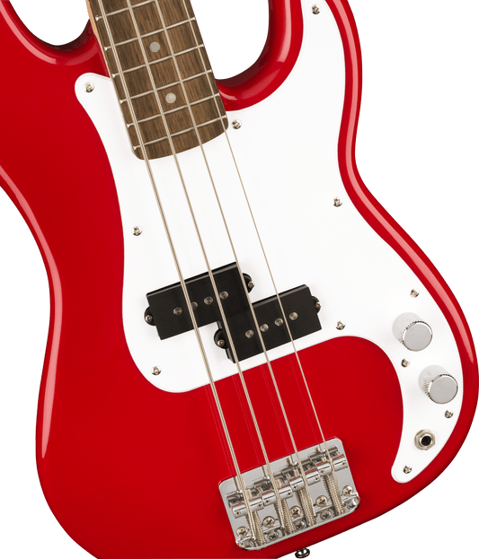 Squier Mini Precision Bass®, Laurel Fingerboard, White Pickguard, Dakota Red