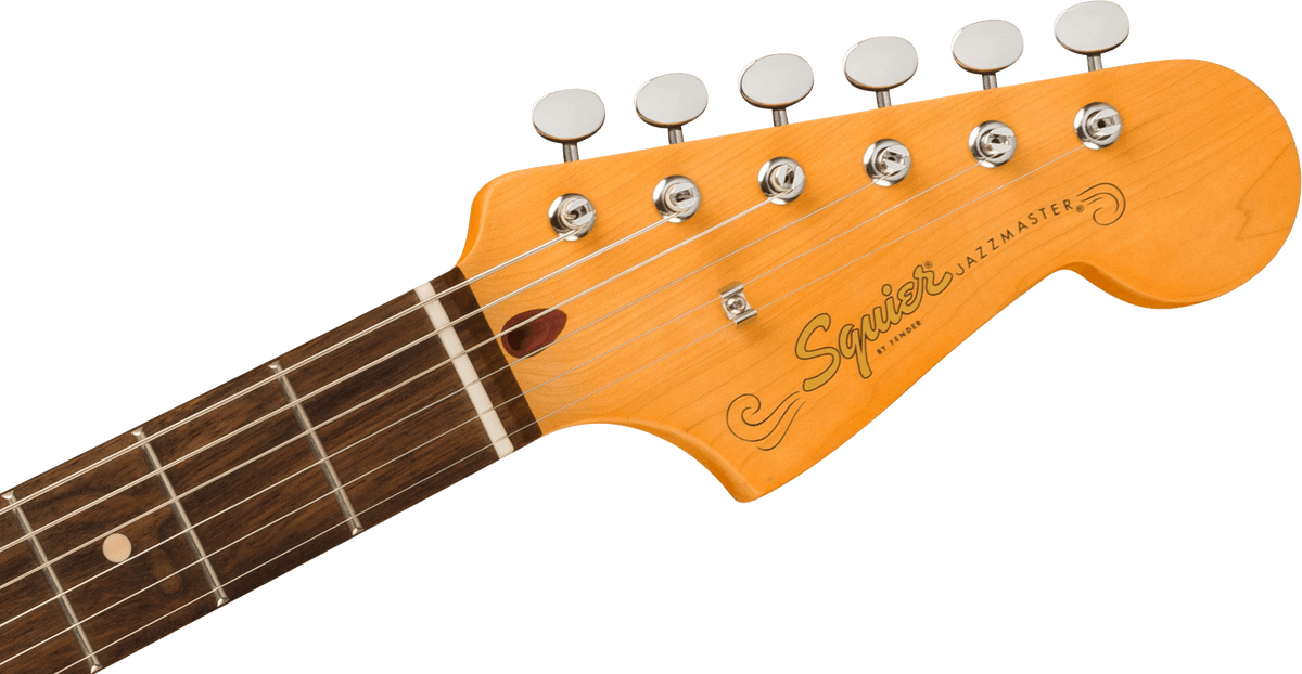 Squier J Mascis Jazzmaster®, Laurel Fingerboard, Gold Anodized Pickguard, Vintage White
