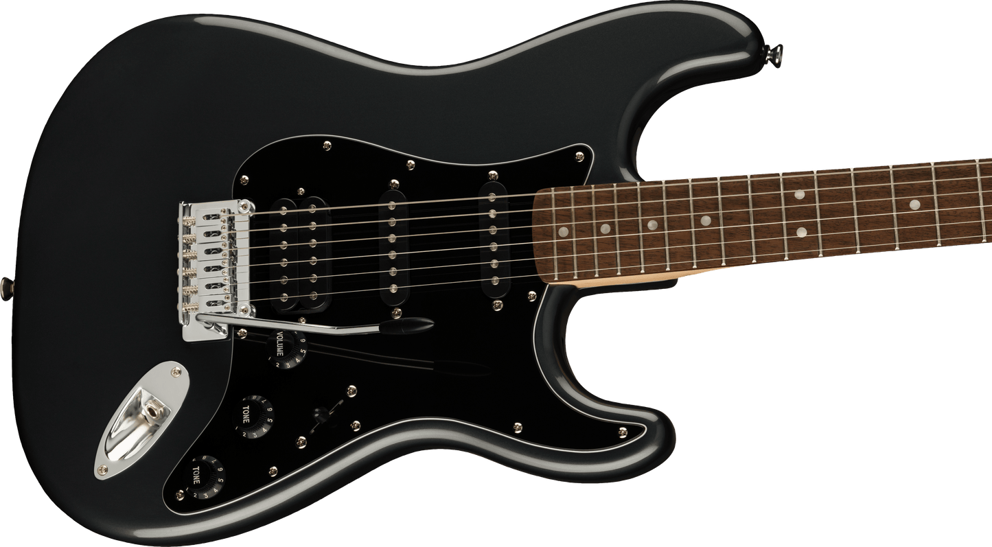 Squier Affinity Series® Stratocaster® HSS Pack, Laurel Fingerboard, Charcoal Frost Metallic, Gig Bag, 15G - 120V