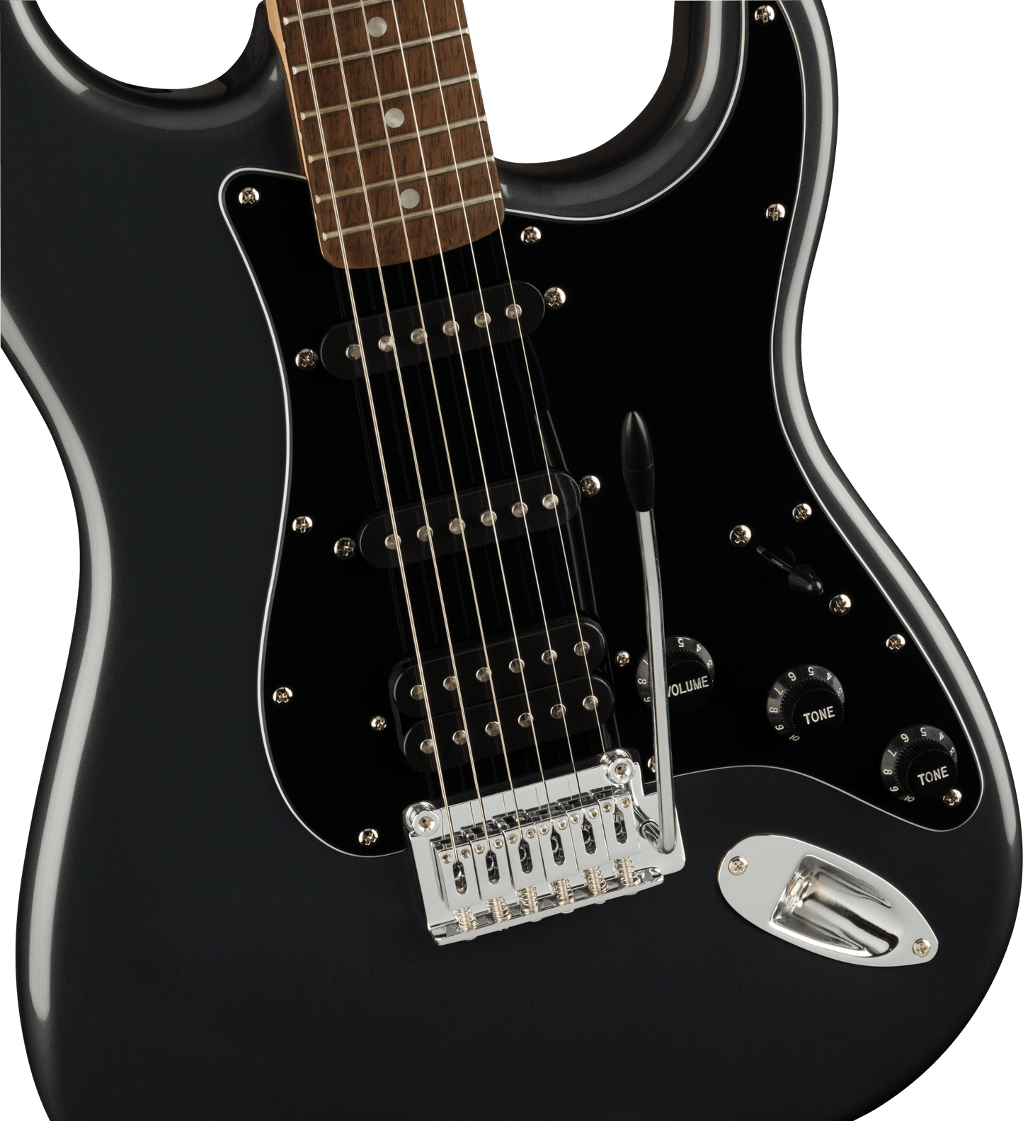 Squier Affinity Series® Stratocaster® HSS Pack, Laurel Fingerboard, Charcoal Frost Metallic, Gig Bag, 15G - 120V