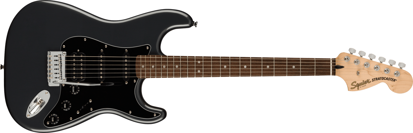 Squier Affinity Series® Stratocaster® HSS Pack, Laurel Fingerboard, Charcoal Frost Metallic, Gig Bag, 15G - 120V