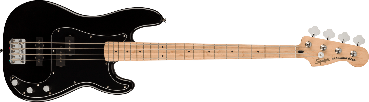 Squier Affinity Series® Precision Bass® PJ Pack, Maple Fingerboard, Black, Gig Bag, Rumble 15 - 120V