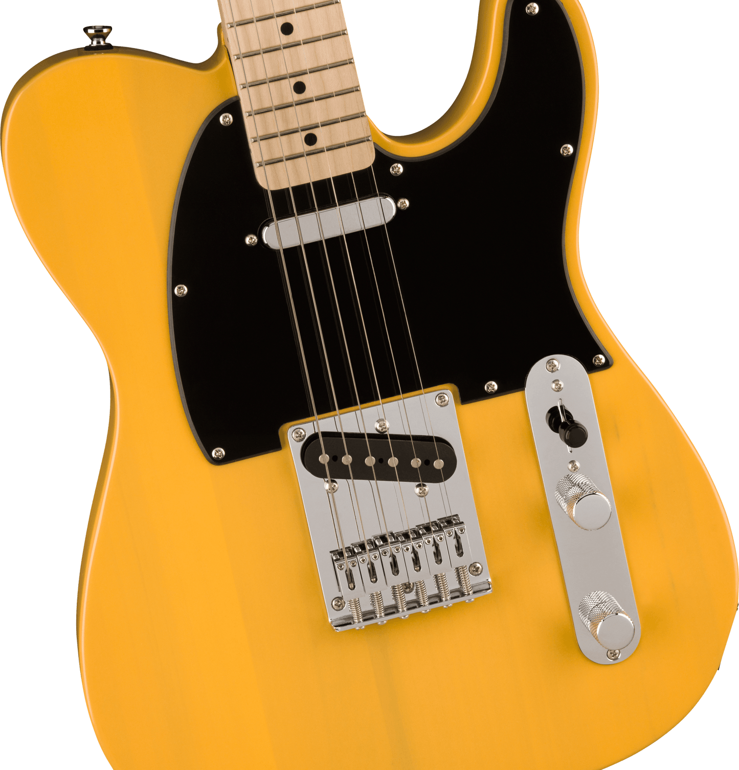 Squier Sonic® Telecaster®, Maple Fingerboard, Black Pickguard, Butterscotch Blonde