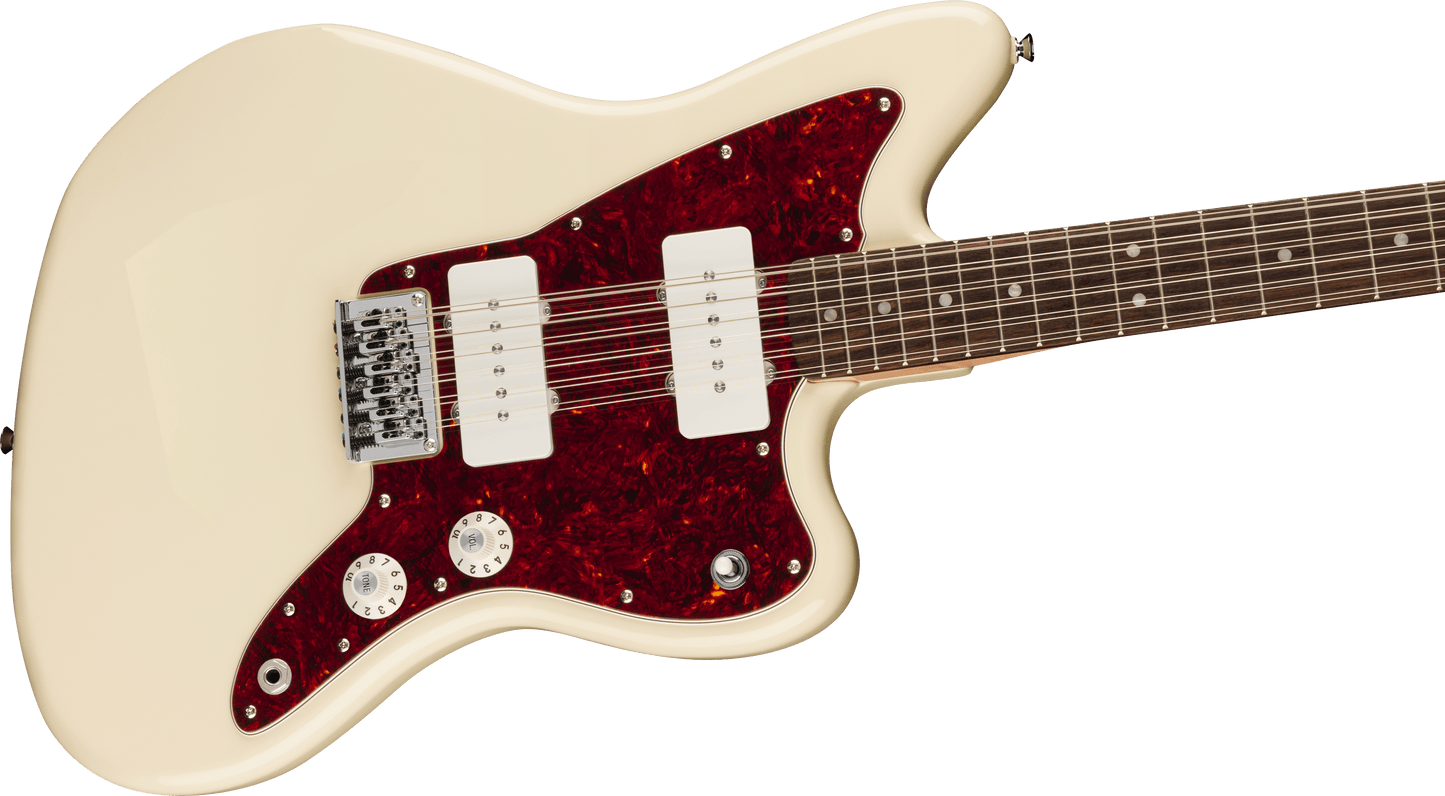 Squier Paranormal Jazzmaster XII, Laurel Fingerboard, Tortoiseshell Pickguard, Olympic White