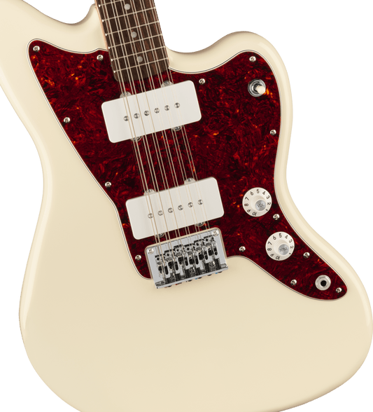 Squier Paranormal Jazzmaster XII, Laurel Fingerboard, Tortoiseshell Pickguard, Olympic White