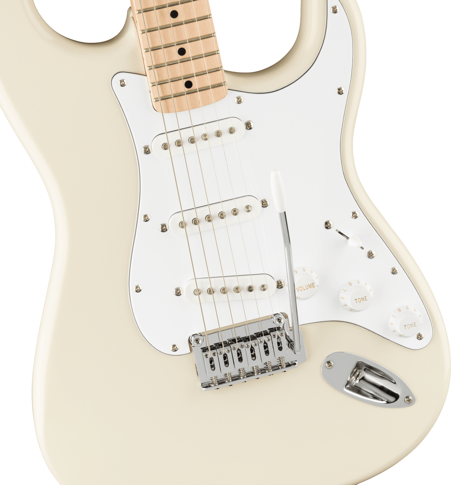 Squier Affinity Series® Stratocaster®, Maple Fingerboard, White Pickguard, Olympic White