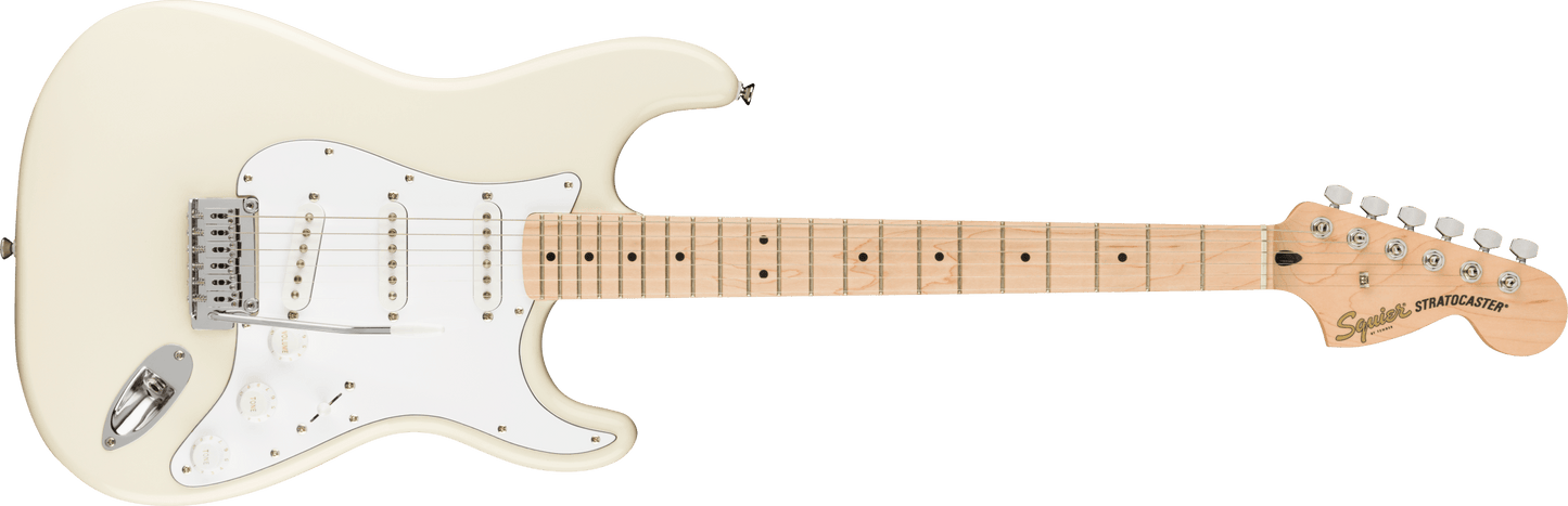 Squier Affinity Series® Stratocaster®, Maple Fingerboard, White Pickguard, Olympic White