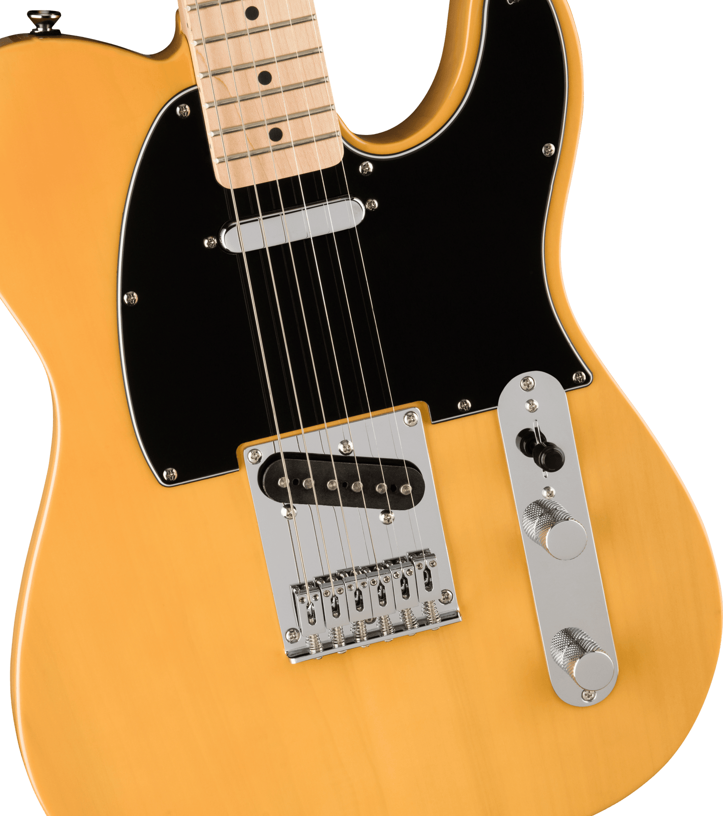 Squier Affinity Series® Telecaster®, Maple Fingerboard, Black Pickguard, Butterscotch Blonde