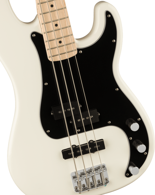 Squier Affinity Series Precision Bass PJ Maple Fingerboard, Black Pickguard, Olympic White