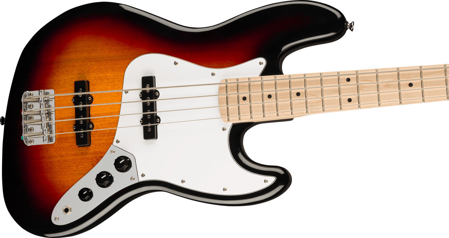 Squier Affinity Series Jazz Bass Maple Fingerboard, White Pickguard, 3-Color Sunburst