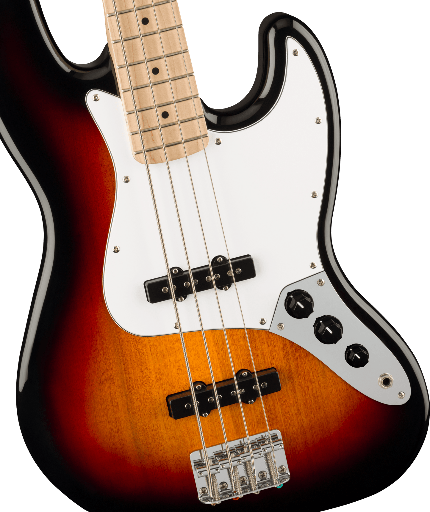 Squier Affinity Series Jazz Bass Maple Fingerboard, White Pickguard, 3-Color Sunburst