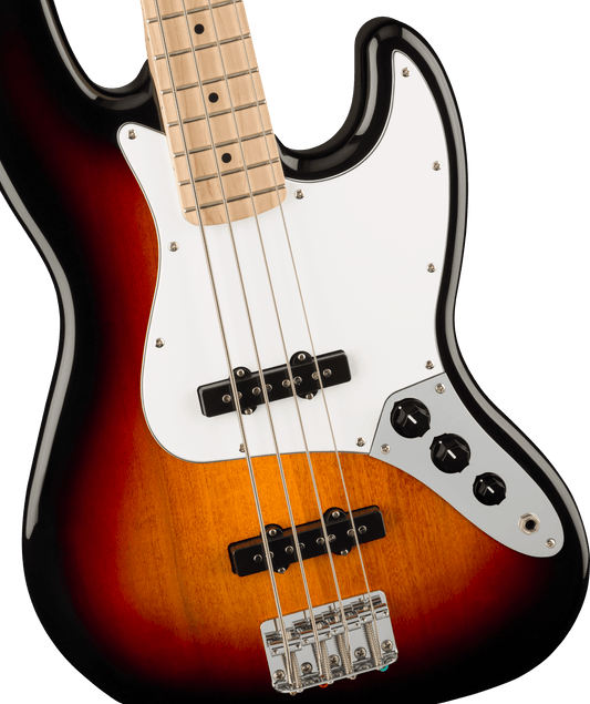 Squier Affinity Series Jazz Bass Maple Fingerboard, White Pickguard, 3-Color Sunburst