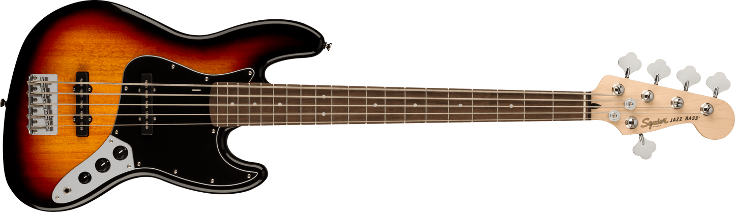 Squier Affinity Series Jazz Bass V Laurel Fingerboard, Black Pickguard, 3-Color Sunburst