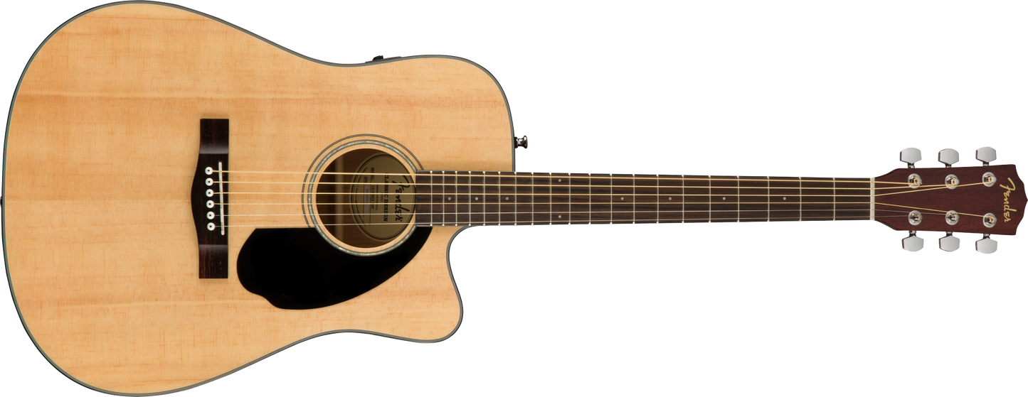 Fender CD-60SCE Dreadnought Acoustic Guitar, Walnut Fingerboard, Natural