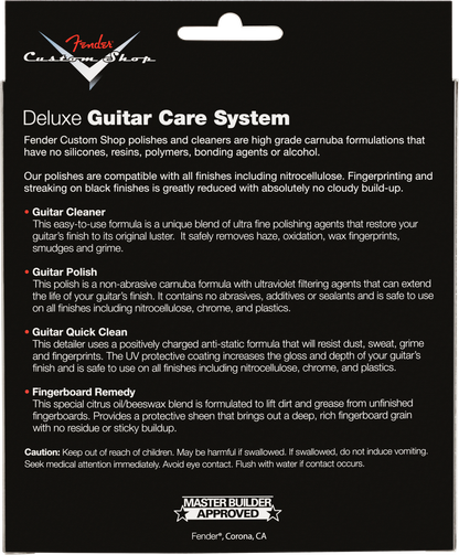 Fender Custom Shop Deluxe Guitar Care System, 4 Pack, Black 0990539000