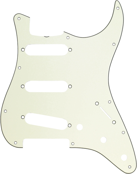Fender Pickguard, Stratocaster® S/S/S, 11-Hole Vintage Mount (with Truss Rod Notch), Mint Green, 3-Ply 0991343000