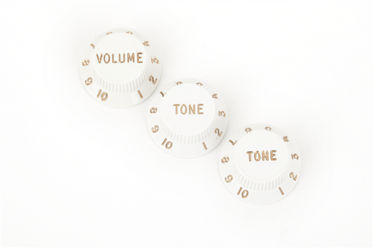 Fender Stratocaster® Knobs, White (Volume, Tone, Tone) (3) 0992035000
