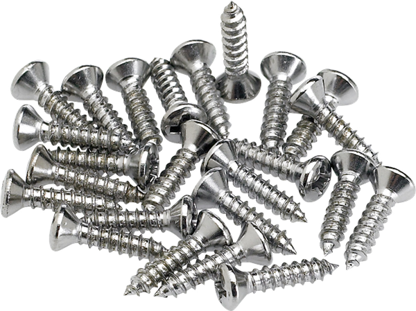 Fender Pickguard Control Plate Mounting Screws (24) (Chrome)