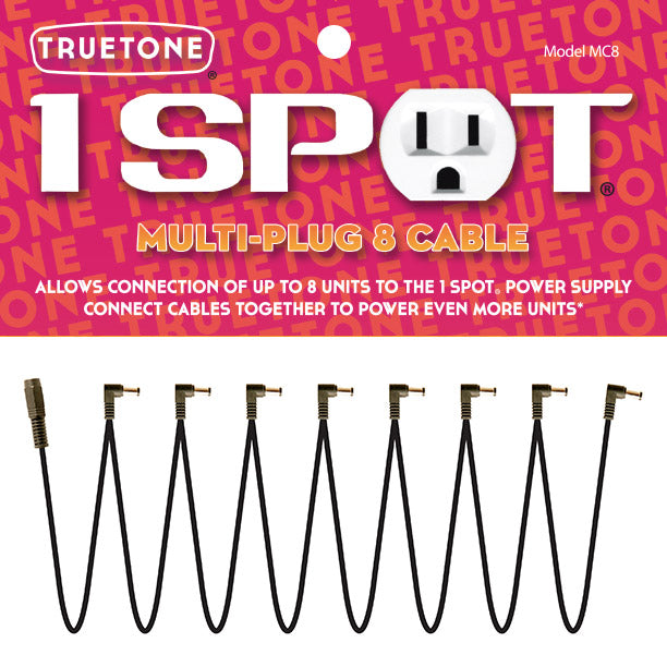 Truetone 1 Spot MC8 Multi-Plug 8 Cable Pedal Power Supply Daisy Chain