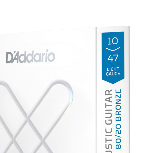 D'Addario 10-47 Light 12-String, XS 80/20 Bronze Coated Acoustic Guitar Strings XSABR1047-12