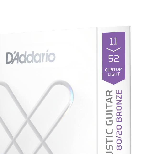 D'Addario 11-52 Custom Light, XS 80/20 Bronze Coated Acoustic Guitar Strings XSABR1152