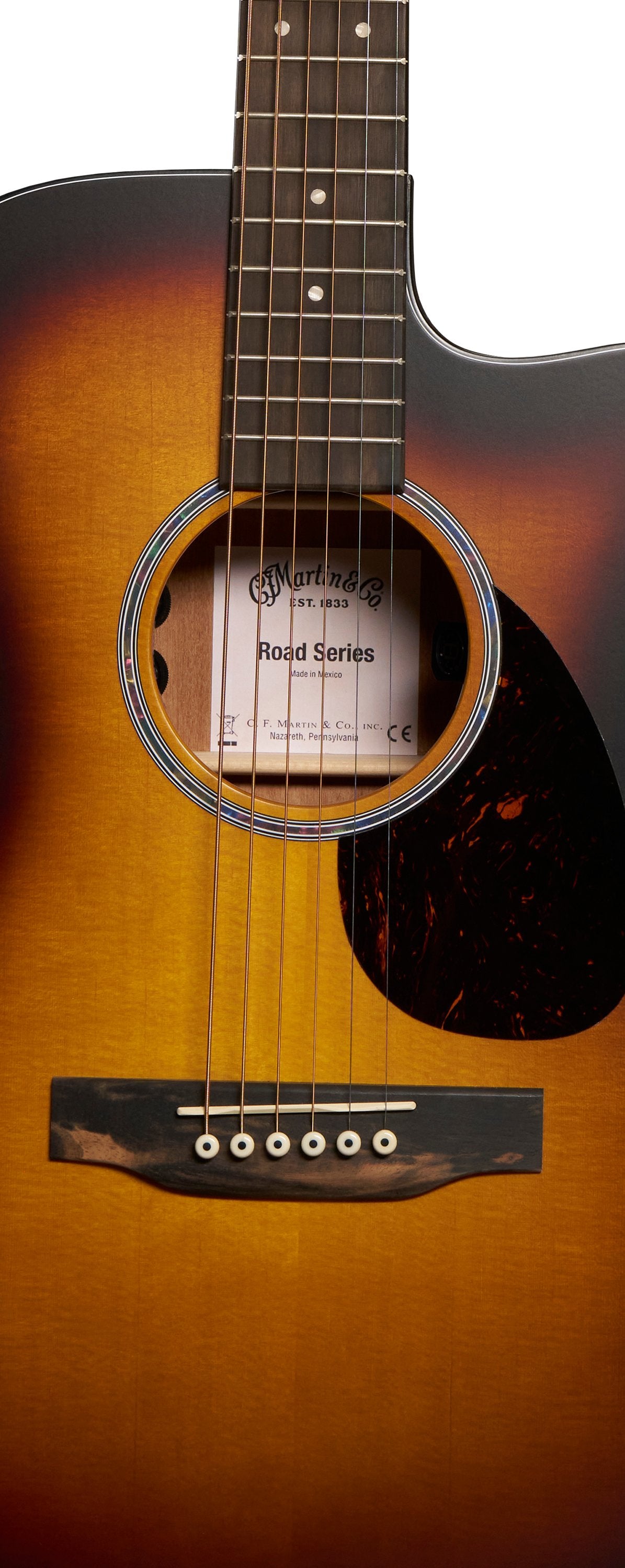 Martin Road Series OMC-10E Modern Burst Acoustic-Electric Guitar with Softshell Case