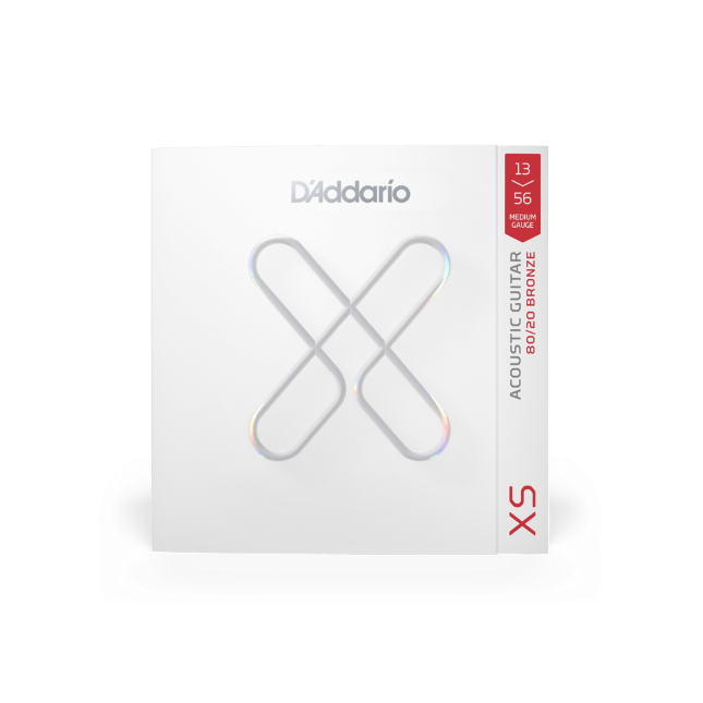 D'Addario 13-56 Medium, XS 80/20 Bronze Coated Acoustic Guitar Strings 3-Pack XSABR1356-3P