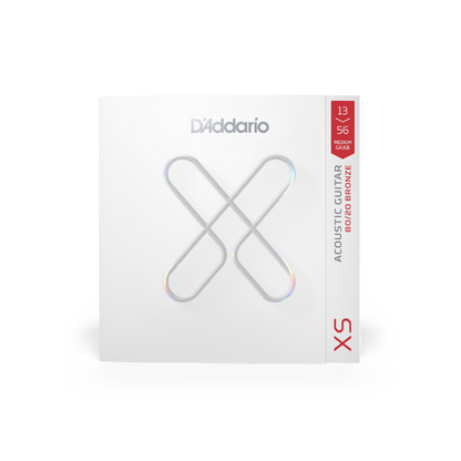 D'Addario 13-56 Medium, XS 80/20 Bronze Coated Acoustic Guitar Strings 3-Pack XSABR1356-3P