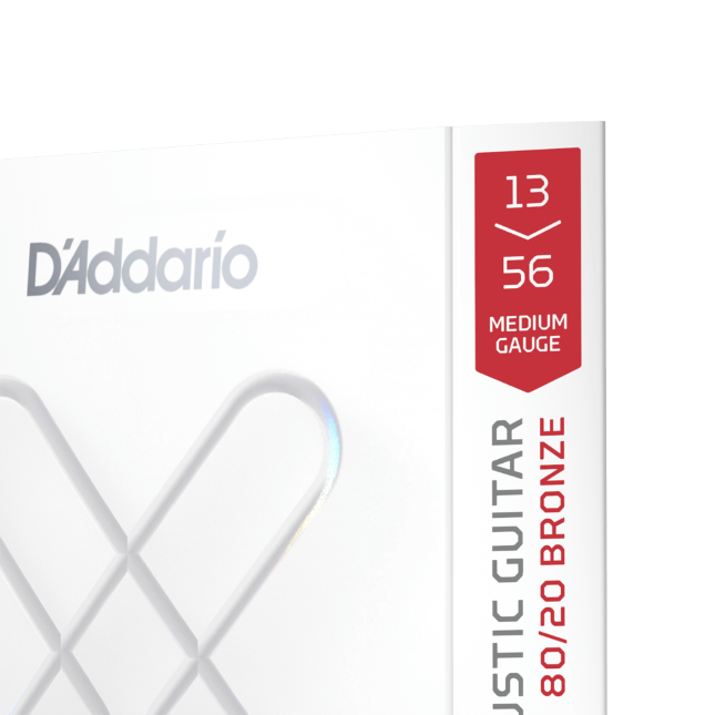D'Addario 13-56 Medium, XS 80/20 Bronze Coated Acoustic Guitar Strings 3-Pack XSABR1356-3P