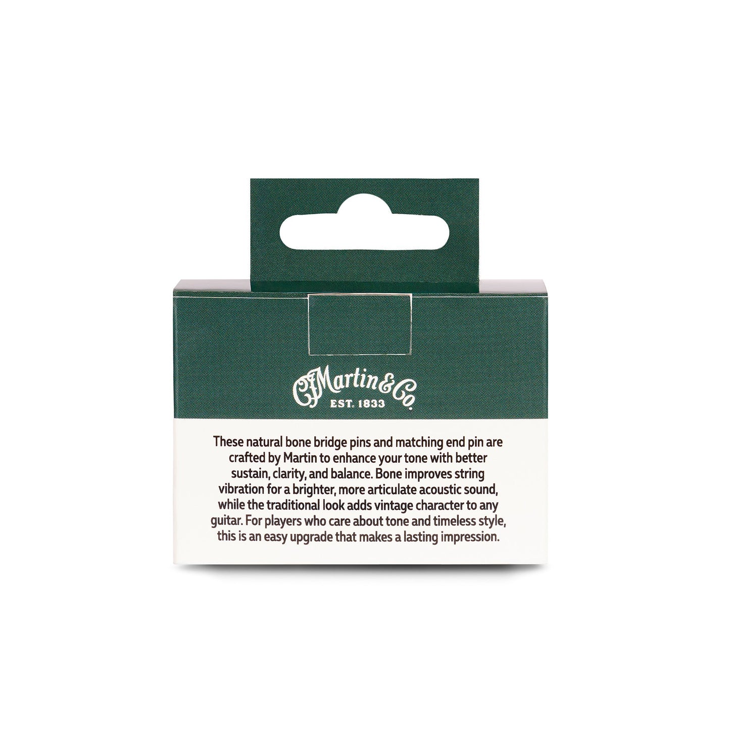 Martin Bridge and End Pin Set Bone, White with Black Inlay
