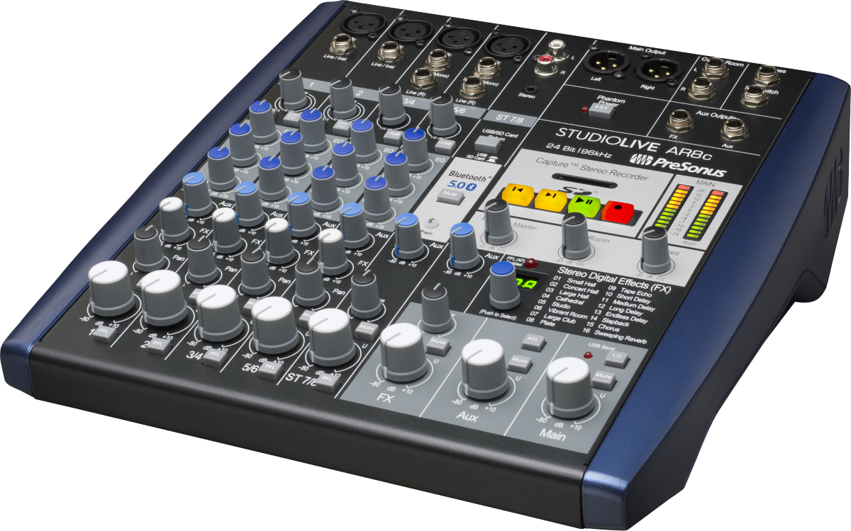 PreSonus® StudioLive® AR8c Analog Mixer, Blue - Poppa's Music 