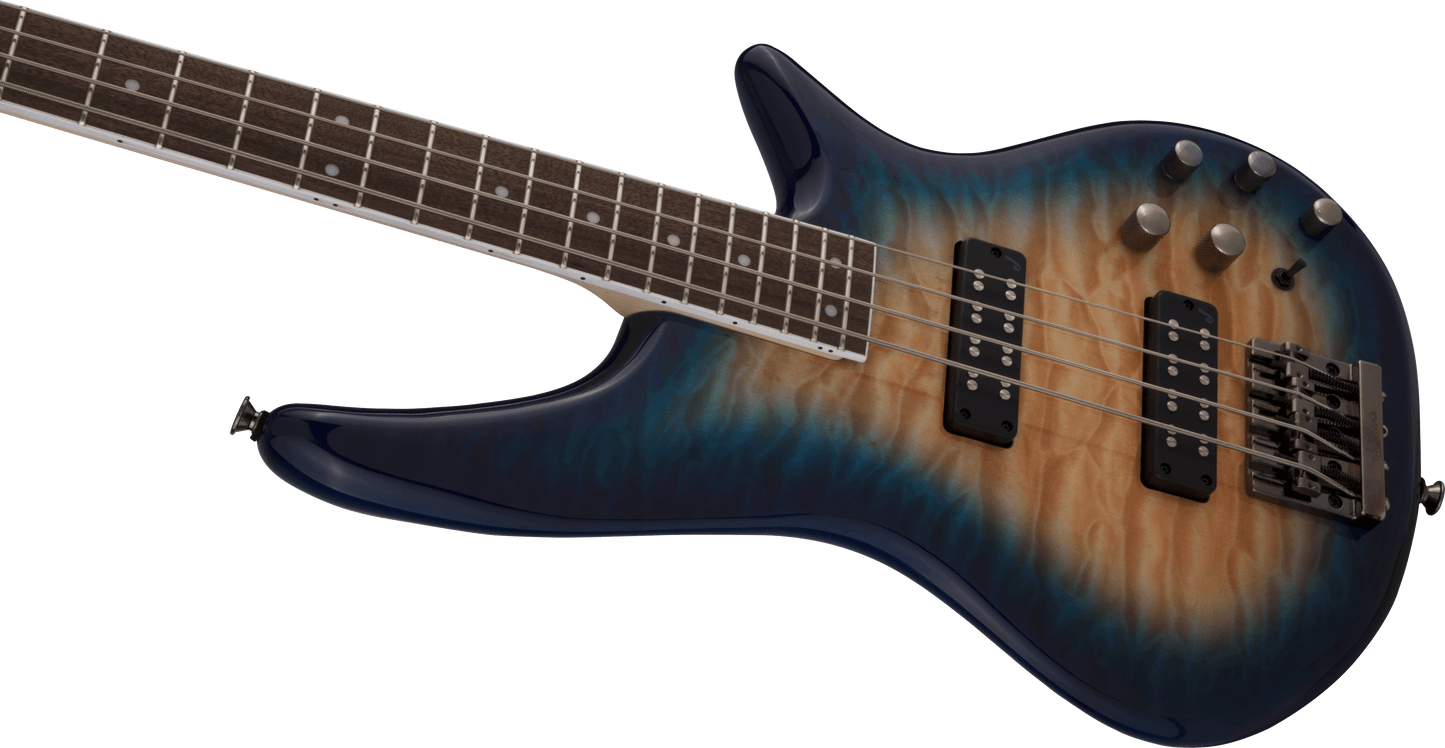 Jackson JS Series Spectra Bass JS3Q, Laurel Fingerboard, Amber Blue Burst 2919007558