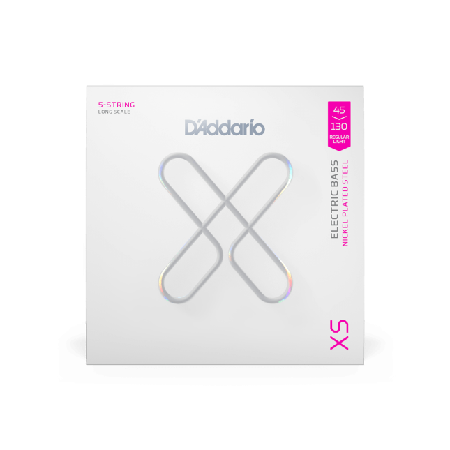 D'Addario 45-130 Regular Light 5-String, Long Scale, XS Nickel Bass Strings XSB45130
