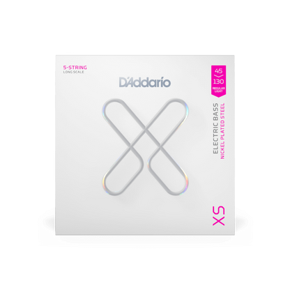 D'Addario 45-130 Regular Light 5-String, Long Scale, XS Nickel Bass Strings XSB45130