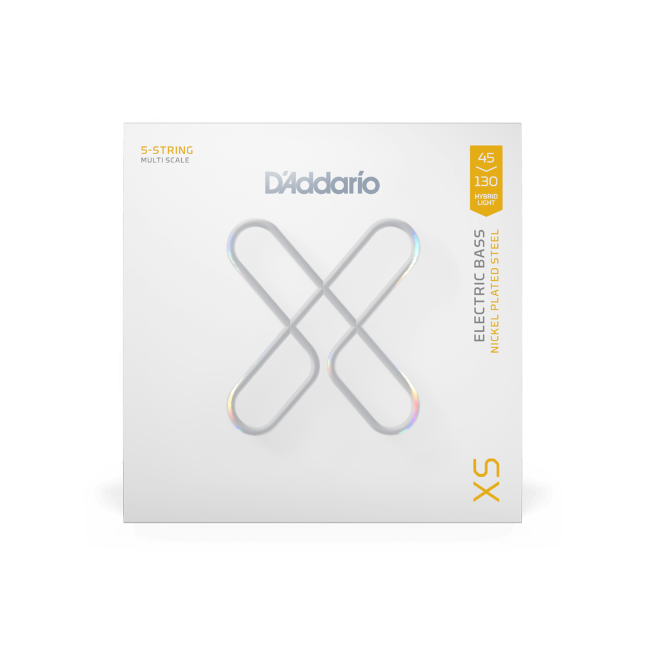 D'Addario 45-130 Hybrid Light 5-String, Multiscale, XS Nickel Strings XSB45130MS