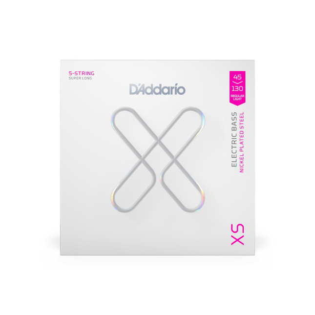 D'Addario 45-130 Regular Light 5-String, Super Long Scale, XS Nickel Bass Strings XSB45130SL