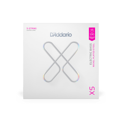D'Addario 45-130 Regular Light 5-String, Super Long Scale, XS Nickel Bass Strings XSB45130SL