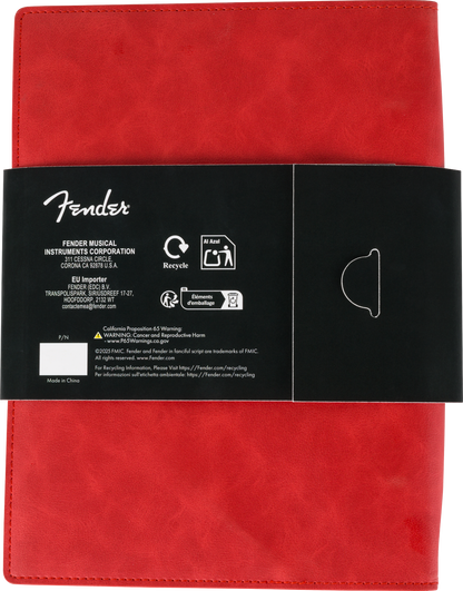 Fender™ Vegan Leather Music Note Book, Dakota Red