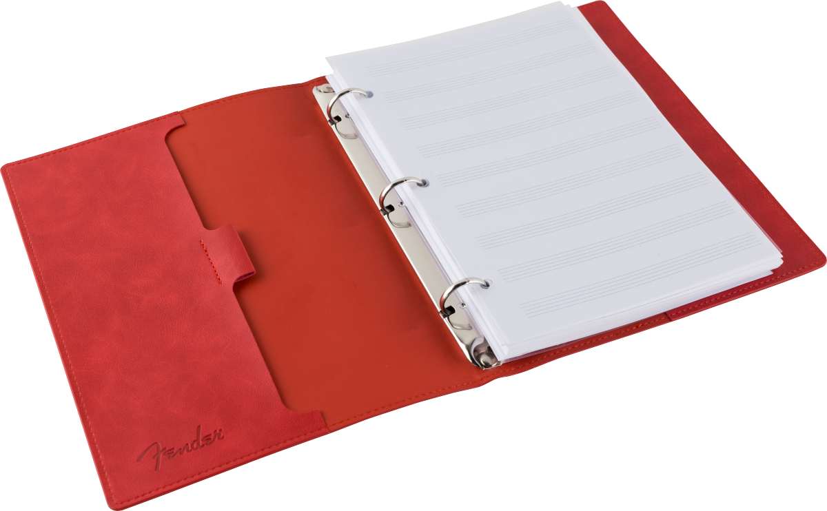 Fender™ Vegan Leather Music Note Book, Dakota Red