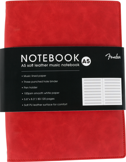 Fender™ Vegan Leather Music Note Book, Dakota Red