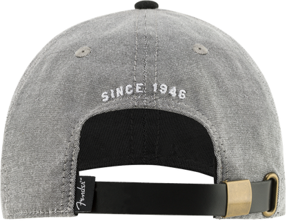 Fender Fender® Hipster Dad Hat, Gray and Black, One Size Fits Most 9190121000