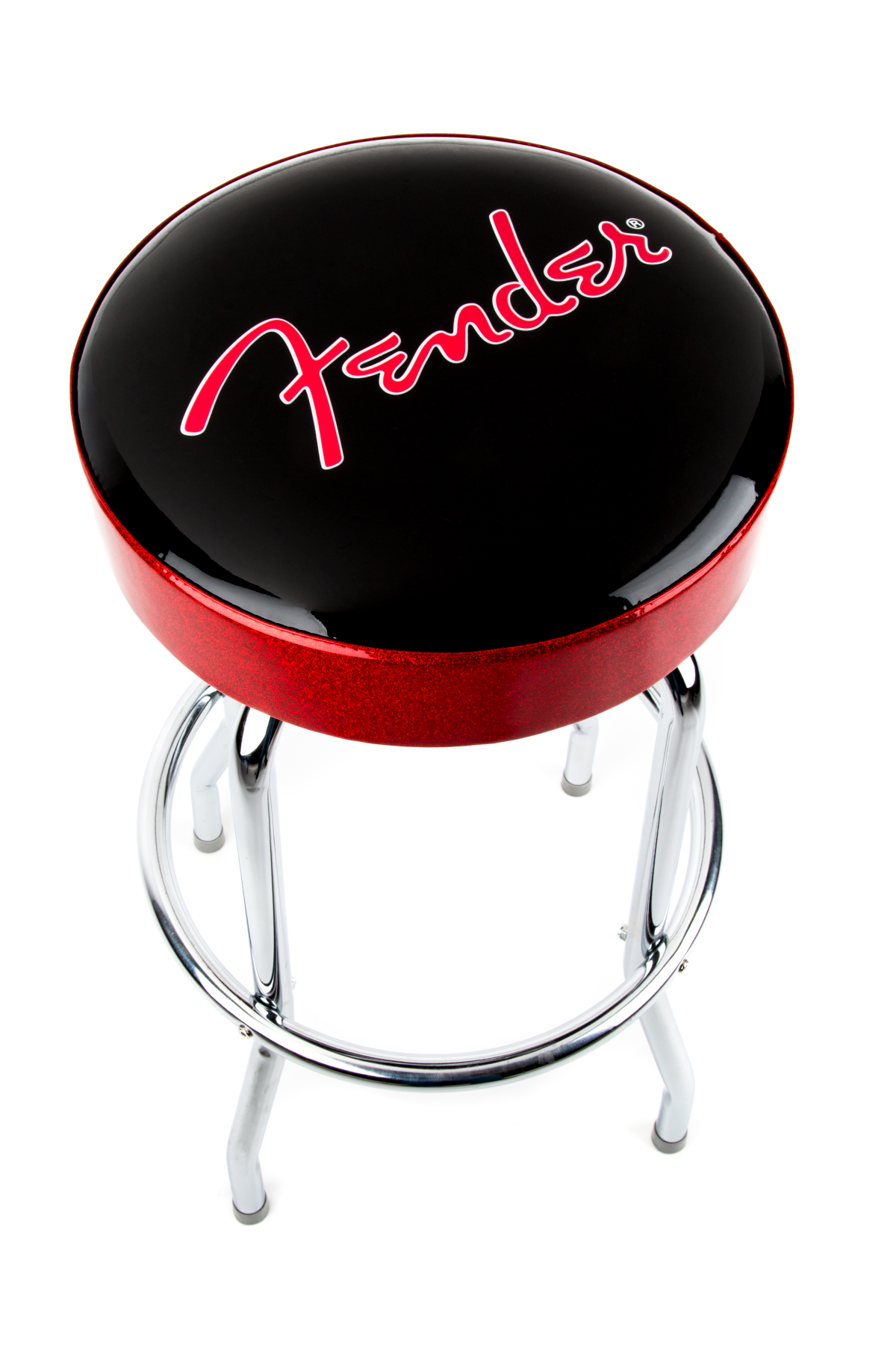 Fender® Red Sparkle Logo Barstool, Black/Red Sparkle 30"