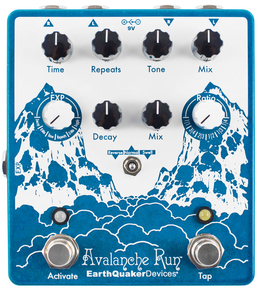 EarthQuaker Devices Avalanche Run Stereo Delay & Reverb with Tap Tempo V2 Effect Pedal