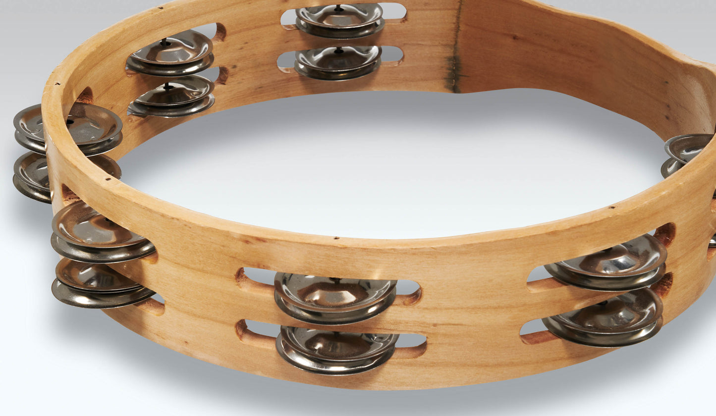 CP by Latin Percussion CP390 10" Handheld Double Row Tambourine - Steel Jingles