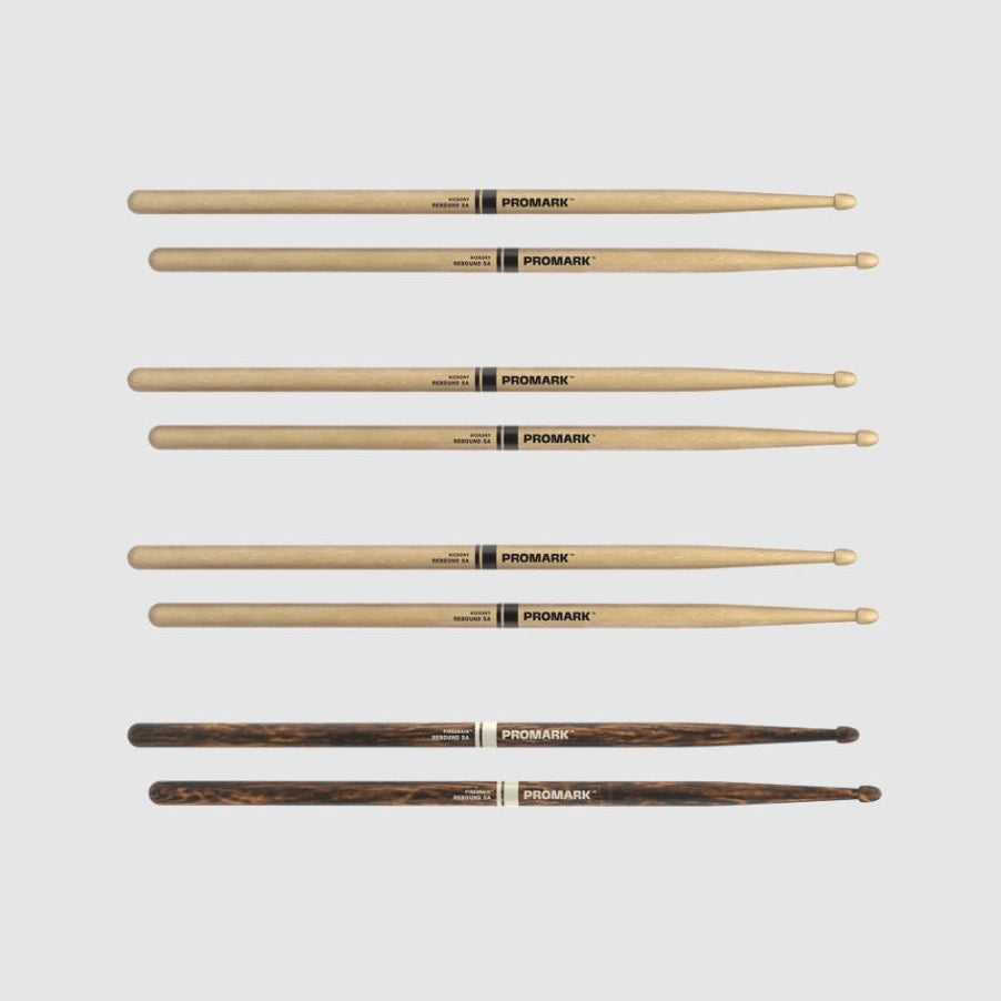 ProMark Rebound 5A Hickory Acorn Wood Drumsticks 4-Pack