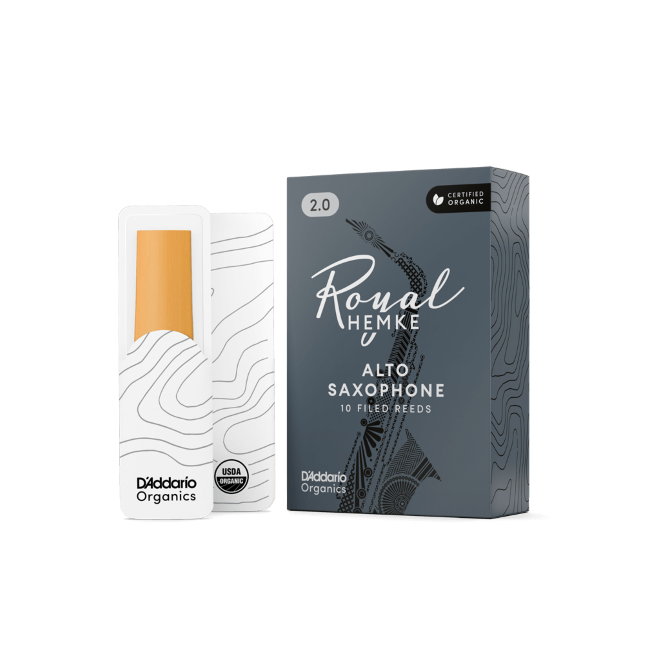 Royal Hemke Organic Alto Saxophone Reeds, Strength 2.0, 10-pack
