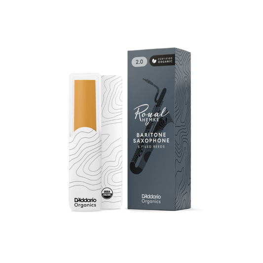 Royal Hemke Organic Baritone Saxophone Reeds, Strength 3.5, 5-pack